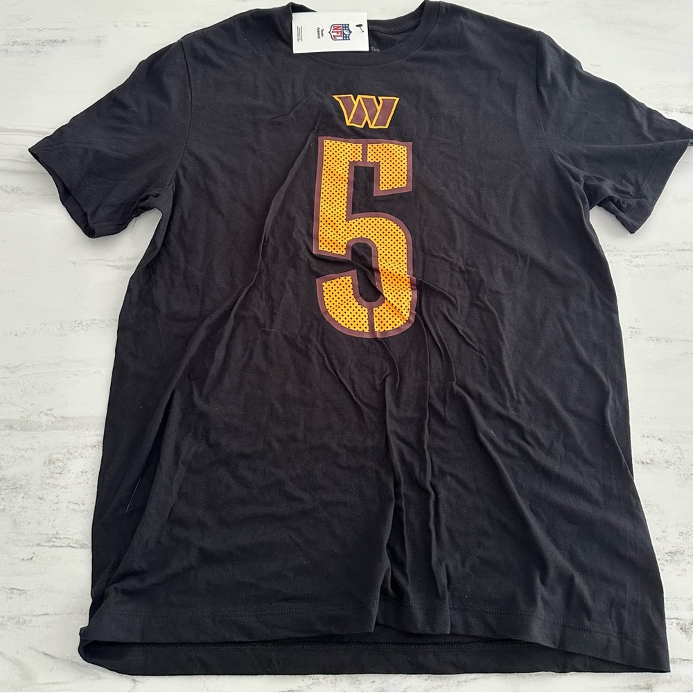 New With Tags Washington Commanders Jayden Daniels Black Shirt Jersey